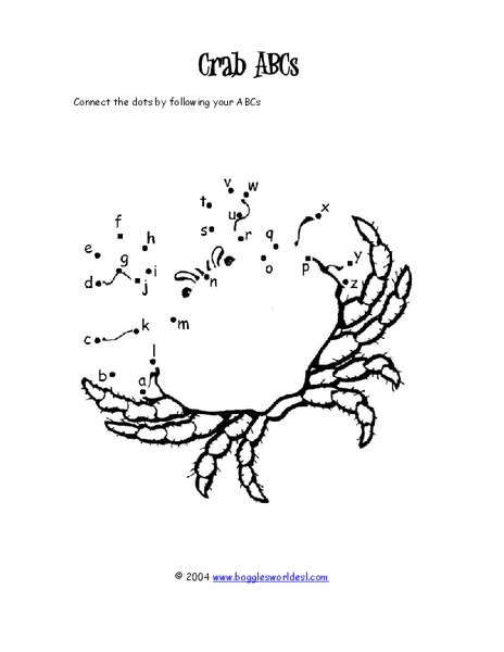 Crab ABC's Worksheet