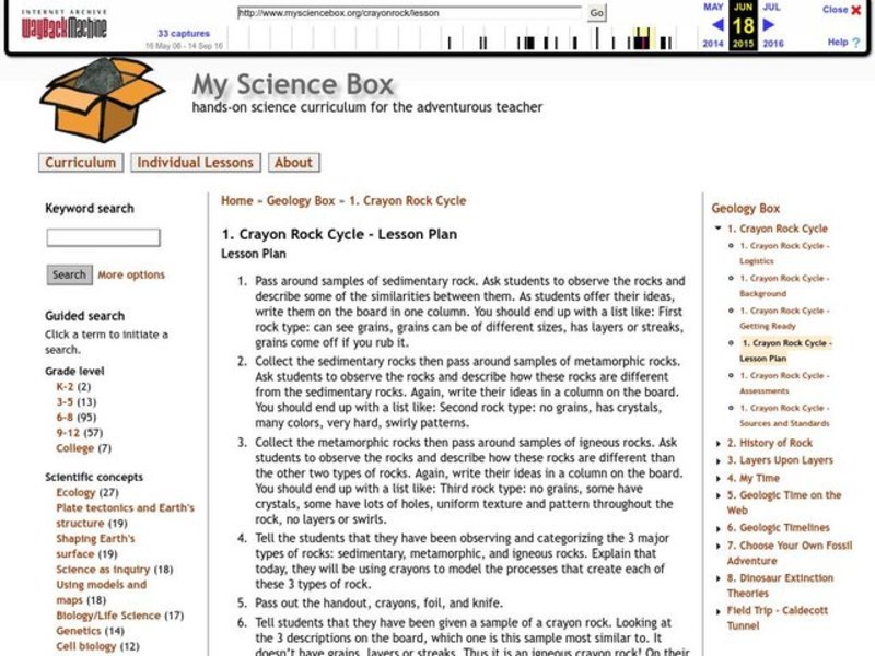 Crayon Rock Cycle Lesson Plan