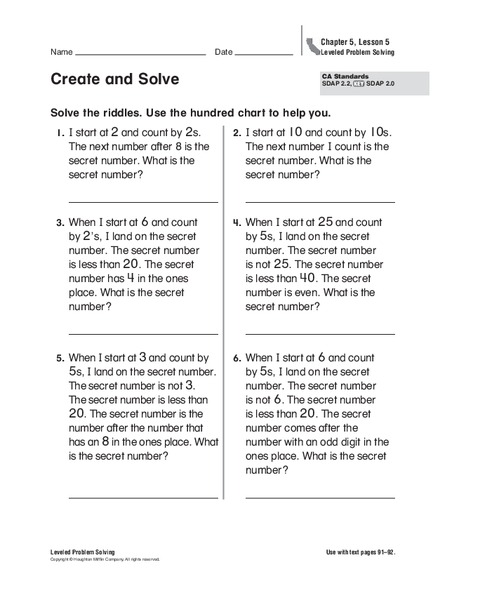 Create and Solve Worksheet