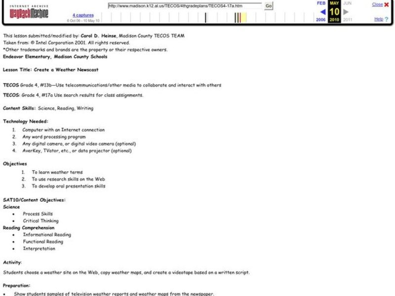 Create a Weather Newscast Lesson Plan