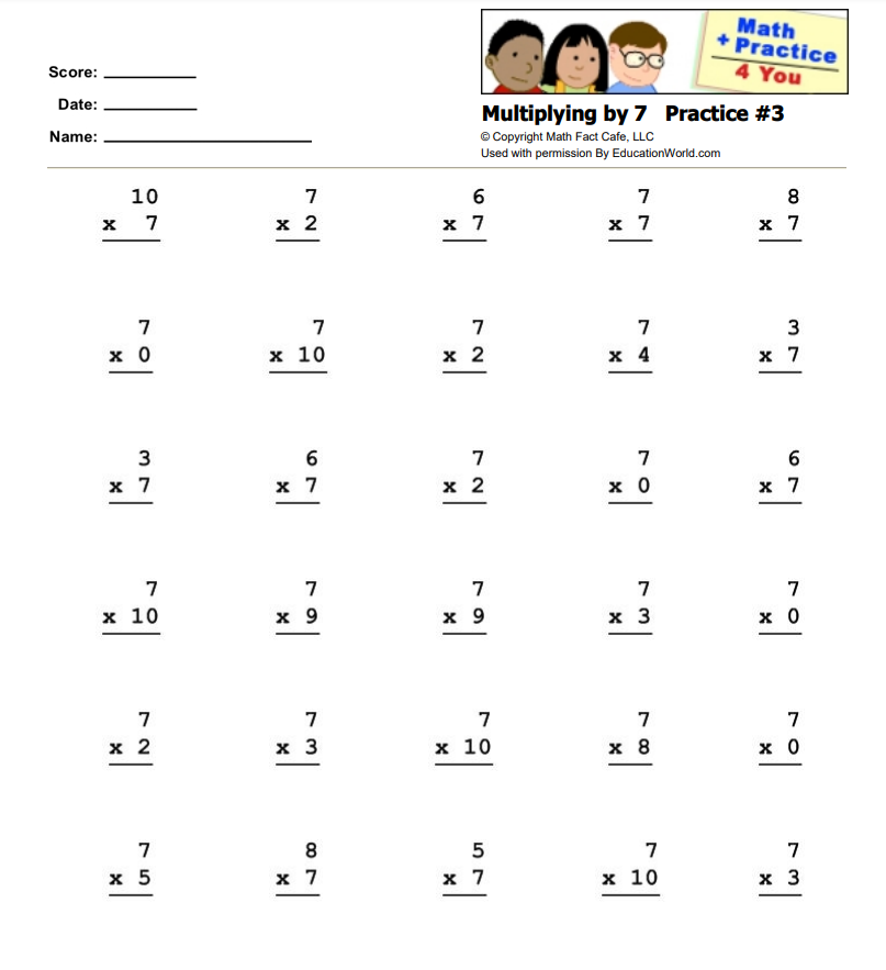 Multiplication with 7 Lesson Plan