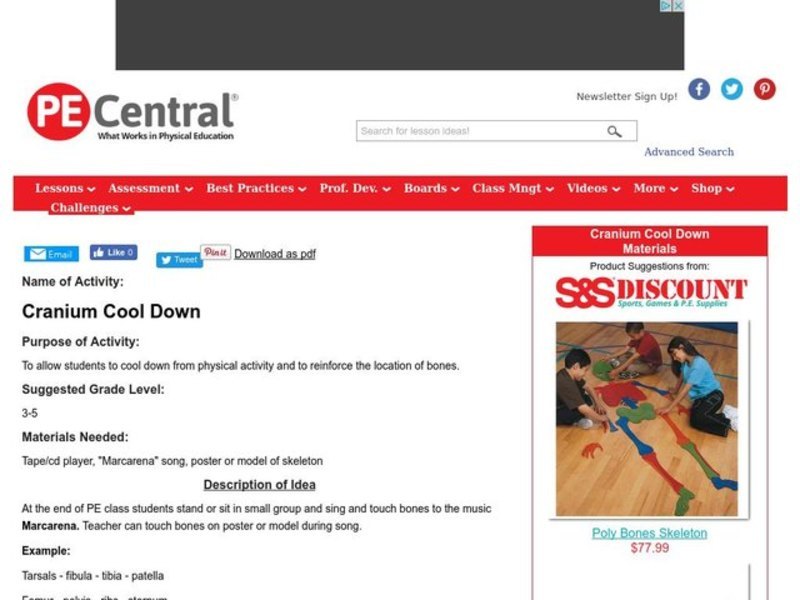 Cranium Cool Down Lesson Plan