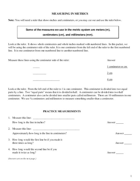 Measuring in Metrics Handout