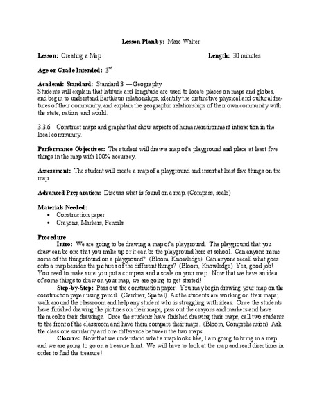 Creating a Map Lesson Plan