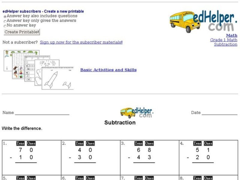 Subtraction Using Place Value Interactive