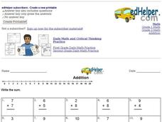 Easy Addition #3 Worksheet