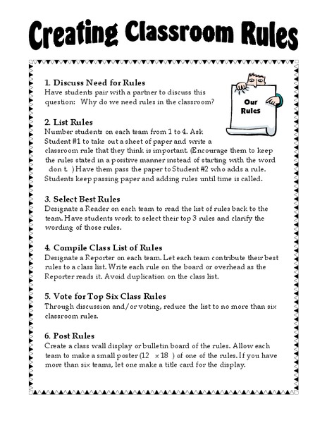 Creating Classroom Rules Lesson Plan