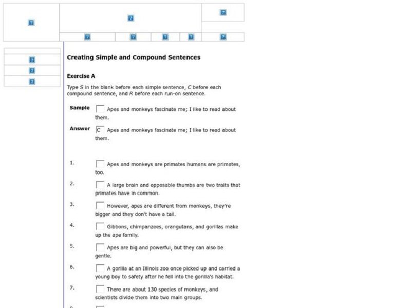 Creating Simple and Compound Sentences Worksheet