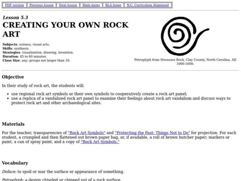 Creating Your Own Rock Art Lesson Plan