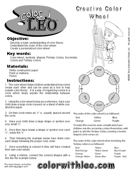 Creative Color Wheel Worksheet