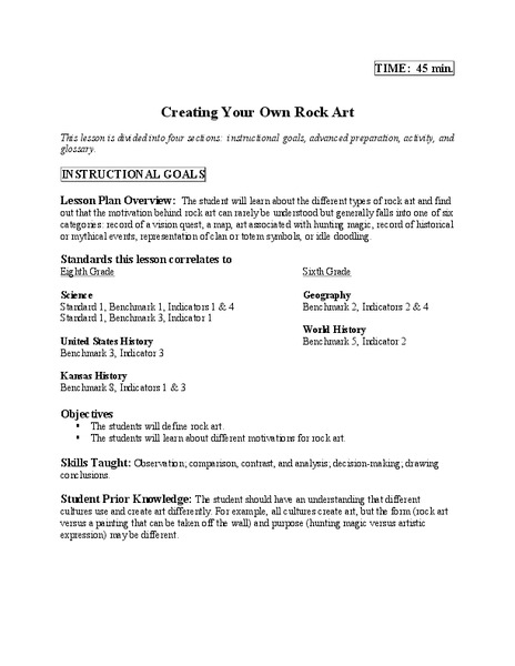 Creating Your Own Rock Art Lesson Plan