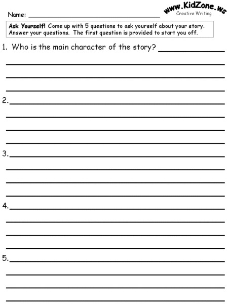 Creative Writing Worksheet