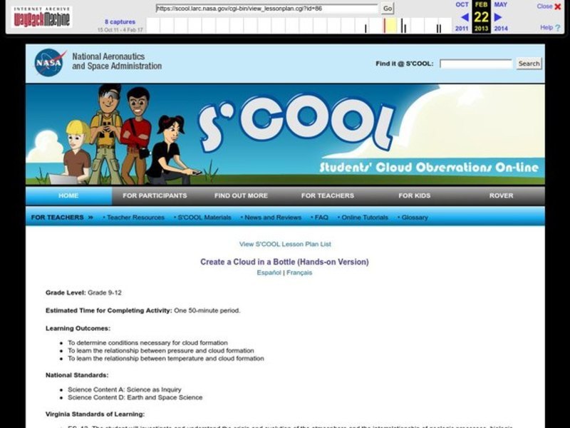 Create a Cloud in a Bottle Lesson Plan