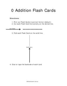 0 Addition Flashcards Worksheet