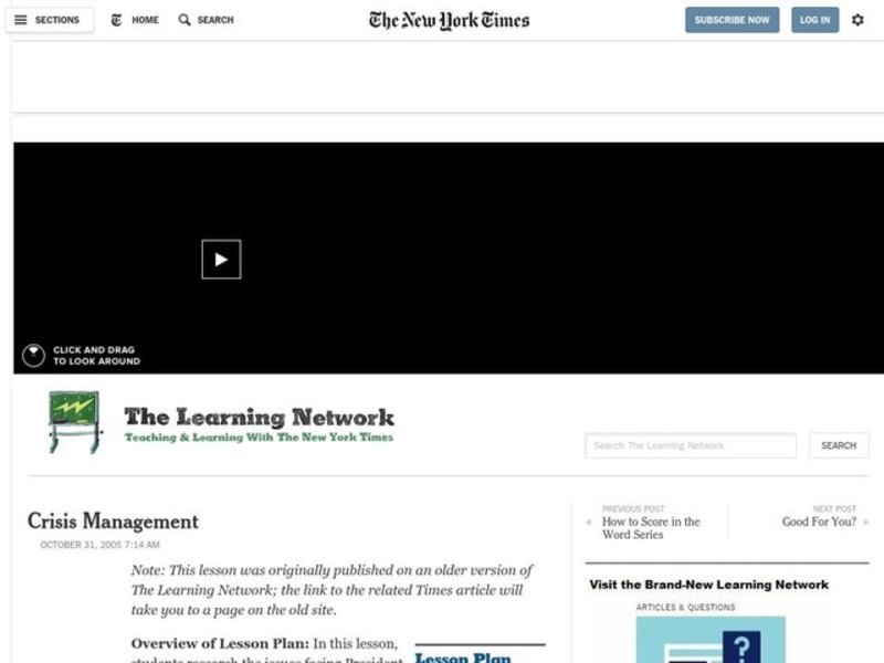 Crisis Management Lesson Plan