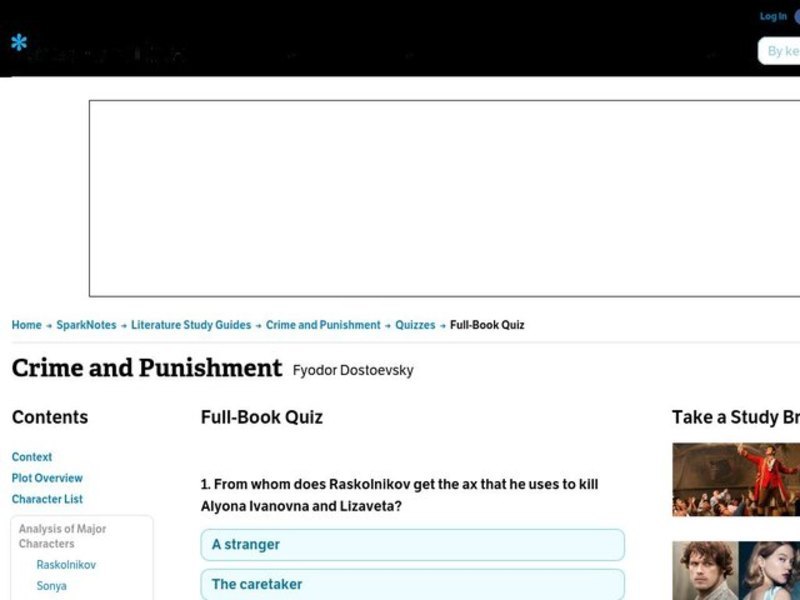 Crime and Punishment Quiz Interactive