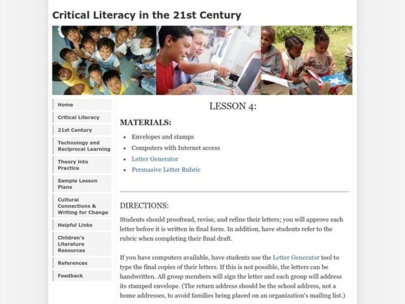 Critical Literacy in the 21st Century Lesson Plan