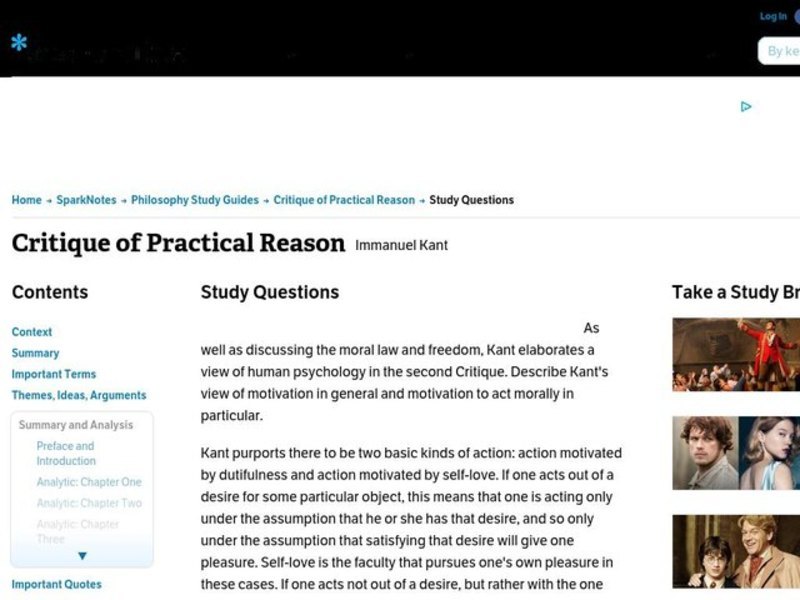 Critique of Practical Reason Interactive