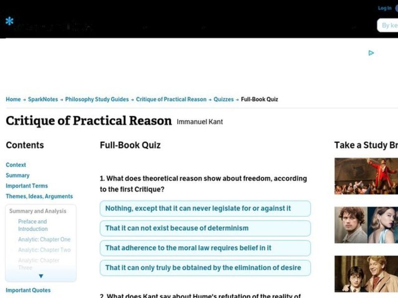 Critique of Practical Reason Interactive