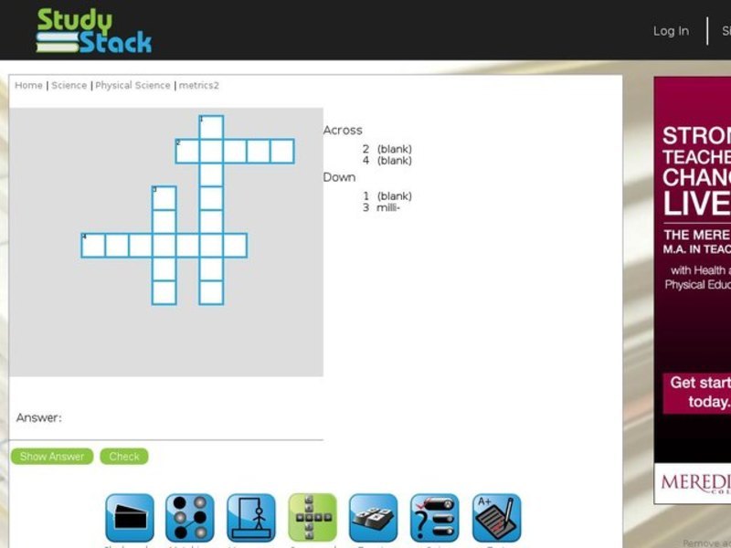 Metrics Crossword Puzzle 2 Interactive