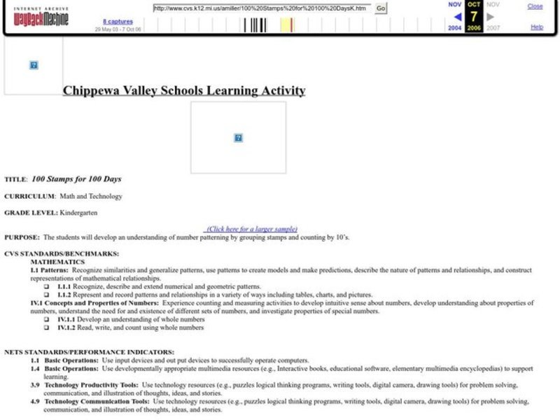 100 Stamps for 100 Days Lesson Plan