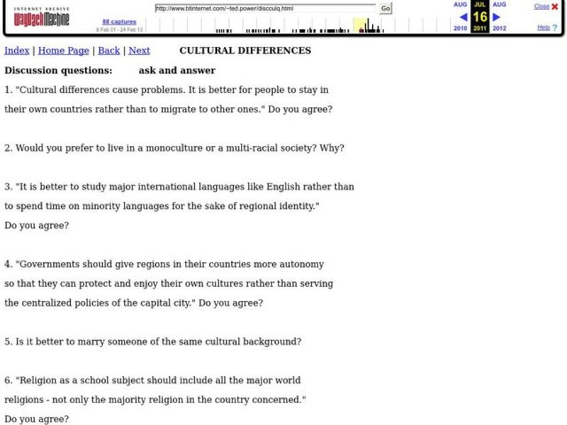 Cultural Differences Interactive