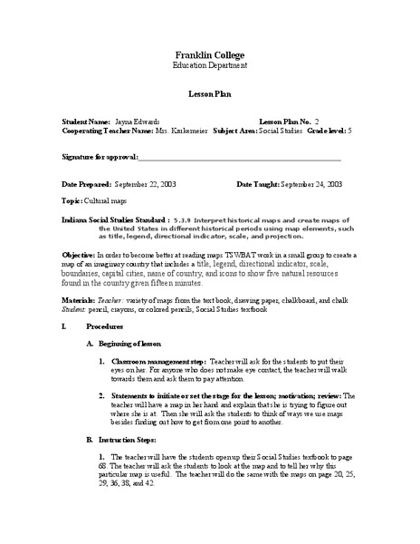 Cultural Maps Lesson Plan