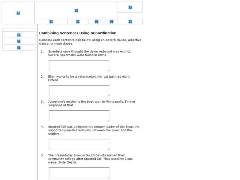 Combining Sentences Using Subordination Interactive