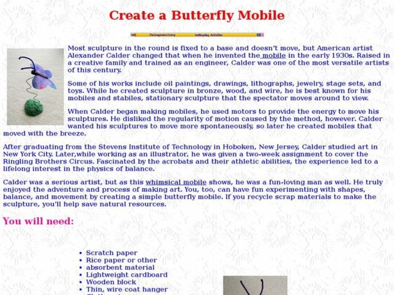 Create a Butterfly Mobile Lesson Plan
