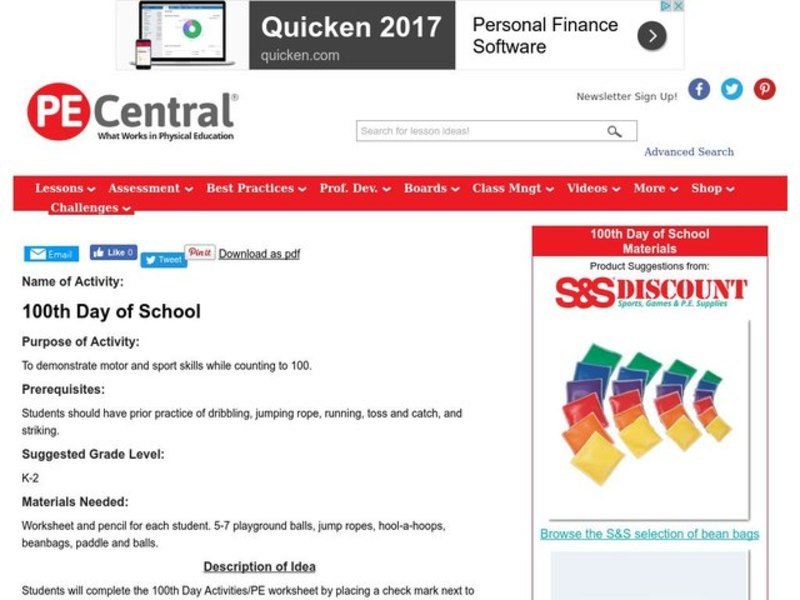 100th Day of School Lesson Plan