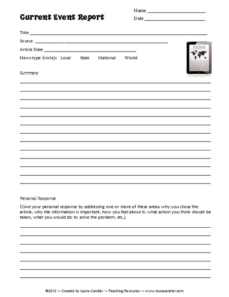 Current Event Report Printables