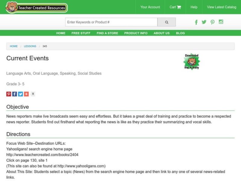 Current Events Lesson Plan