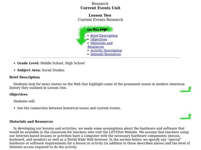 Current Events Research Lesson Plan