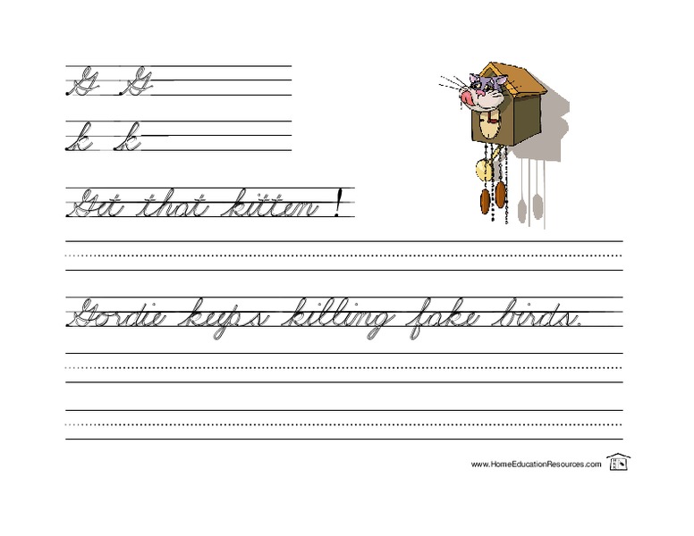 Cursive Practice-- Sentence Writing Lesson Plan