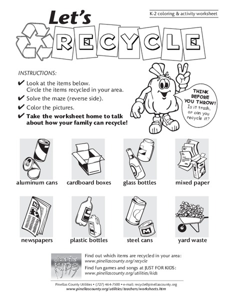 Let's Recycle Worksheet