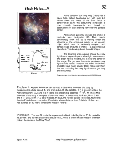Black Holes...V Worksheet