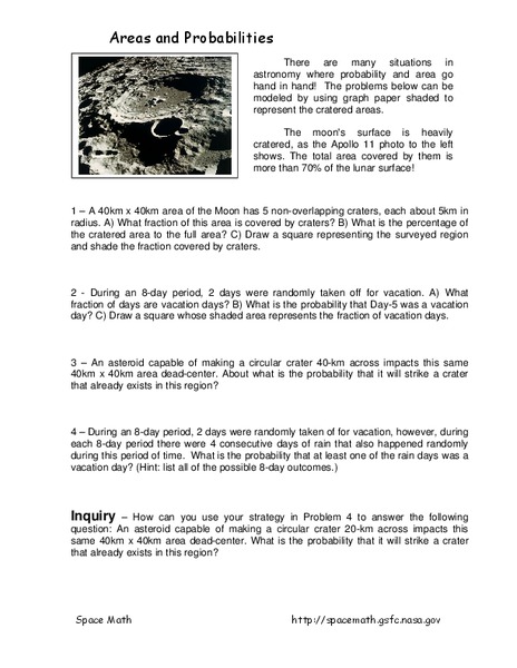Areas and Probabilities Worksheet