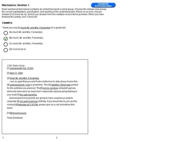 Mechanics: Section 2, Letter #2 Interactive