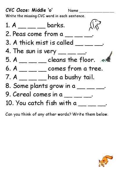 CVC words Worksheet