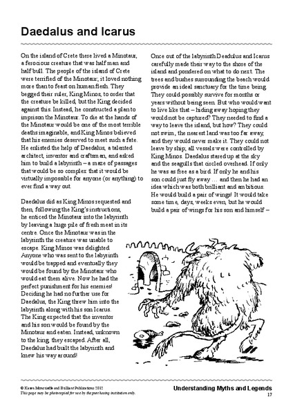 Daedalus and Icarus Worksheet