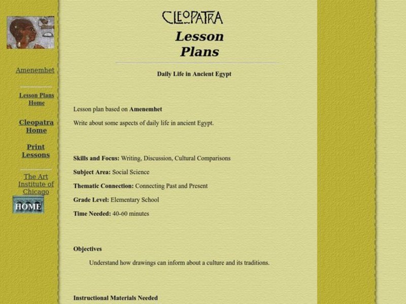 Daily Life in Ancient Egypt Lesson Plan