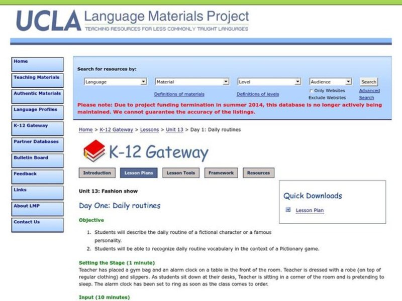 Daily Routines Lesson Plan