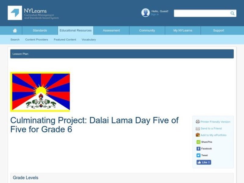 Dalai Lama Lesson Plan