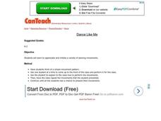 Dance Like Me Lesson Plan
