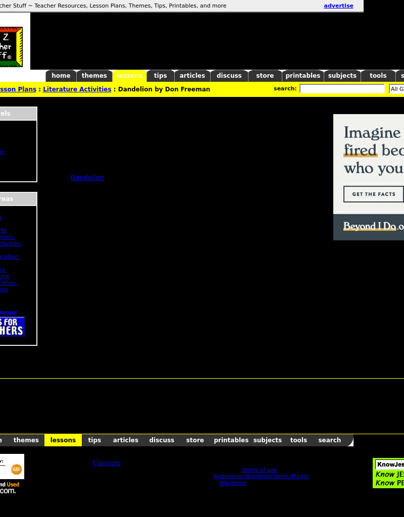 Dandelion by Don Freeman Lesson Plan