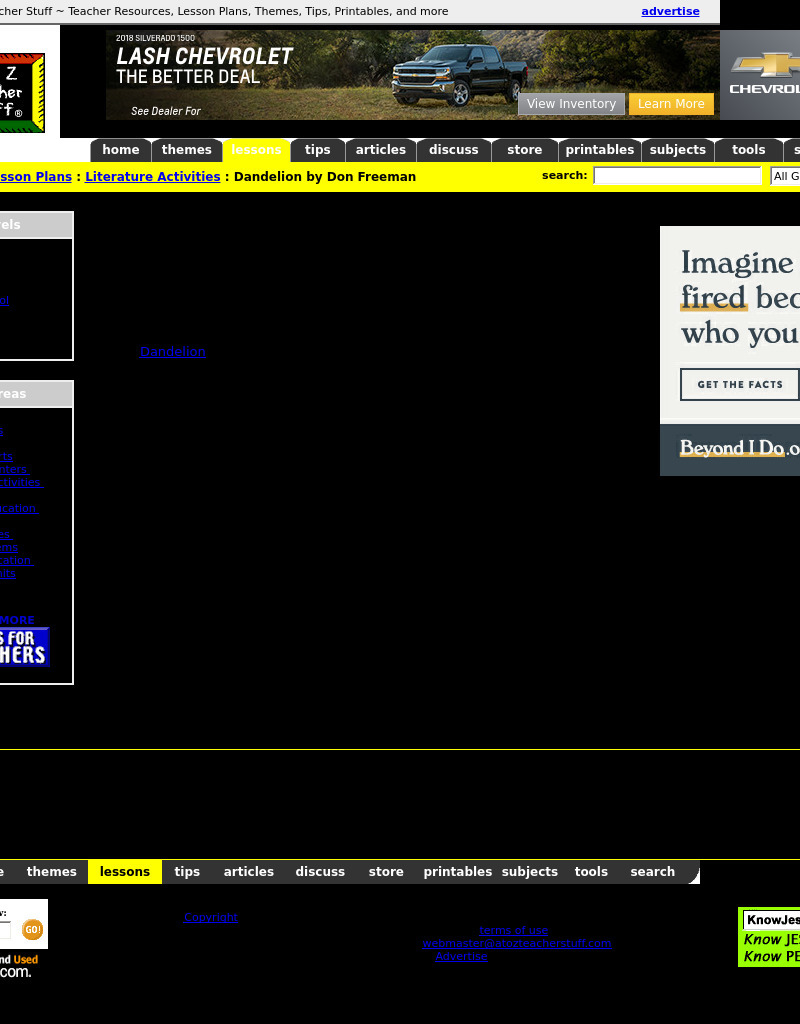 Dandelion by Don Freeman Lesson Plan