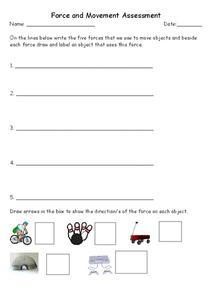 Force and Movement Assessment Worksheet
