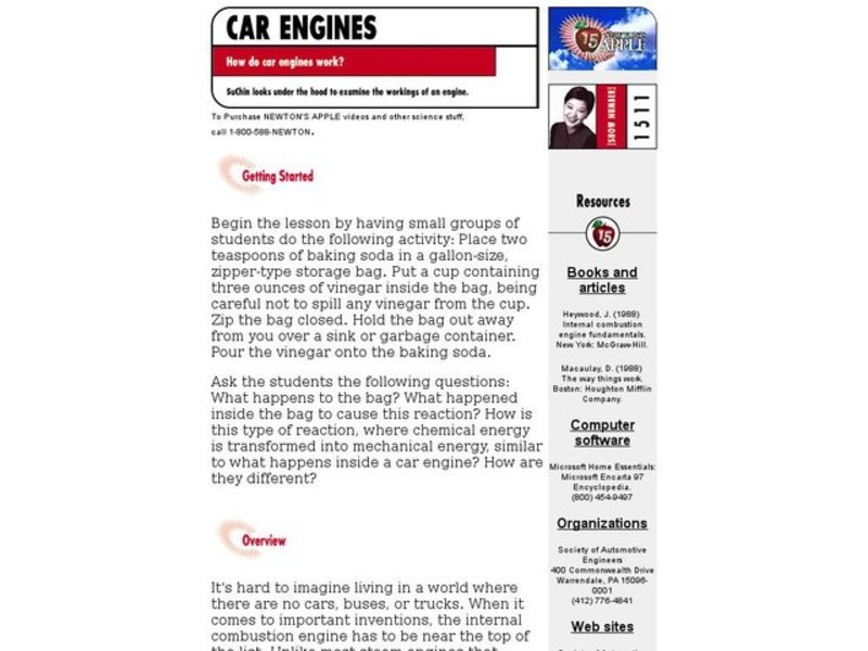 Car Engines Lesson Plan