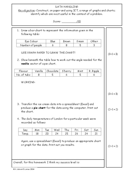 Data Handling Worksheet