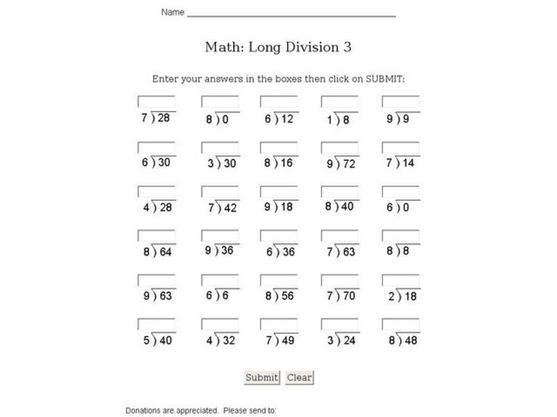 Math: Long Division 3 Interactive